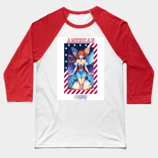 Patriotic Bow Fairy Baseball T-Shirt